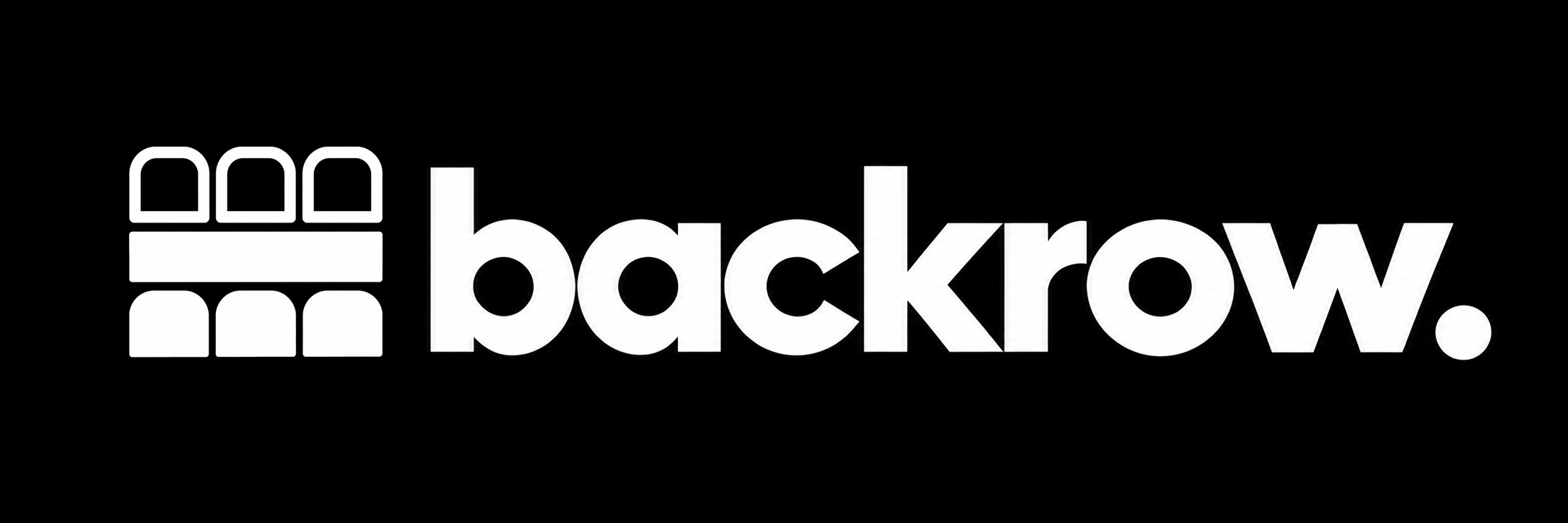 backrow. full logo, white on black
