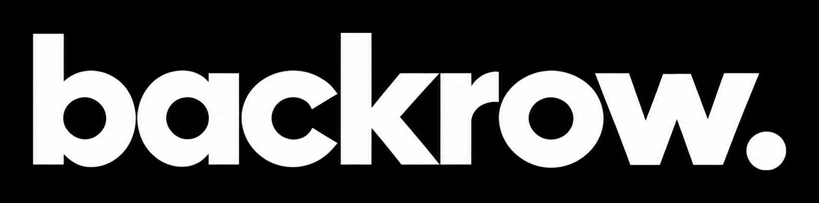 backrow. wordmark, white on black
